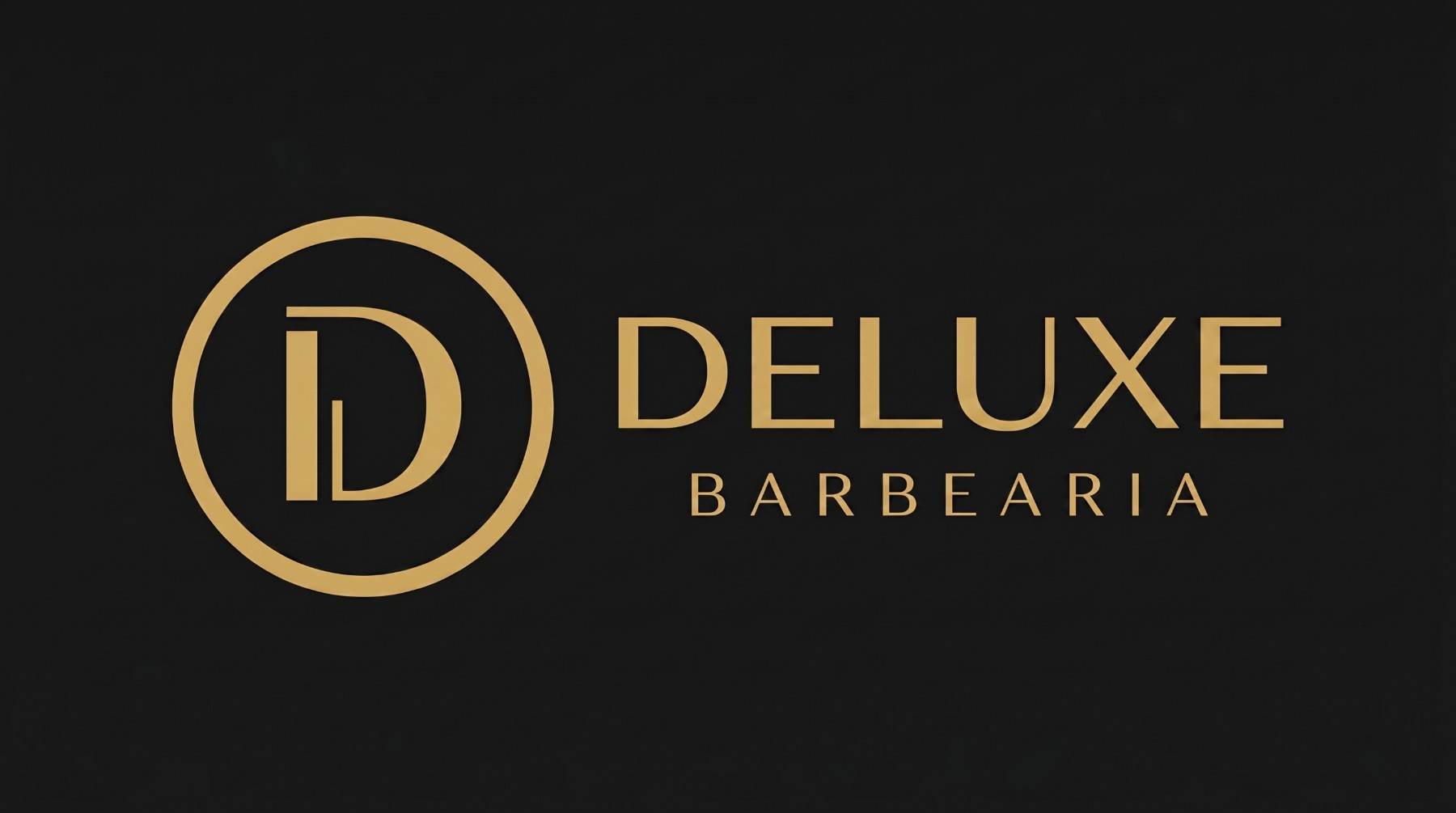 Lockup horizontal da Deluxe Barbearia