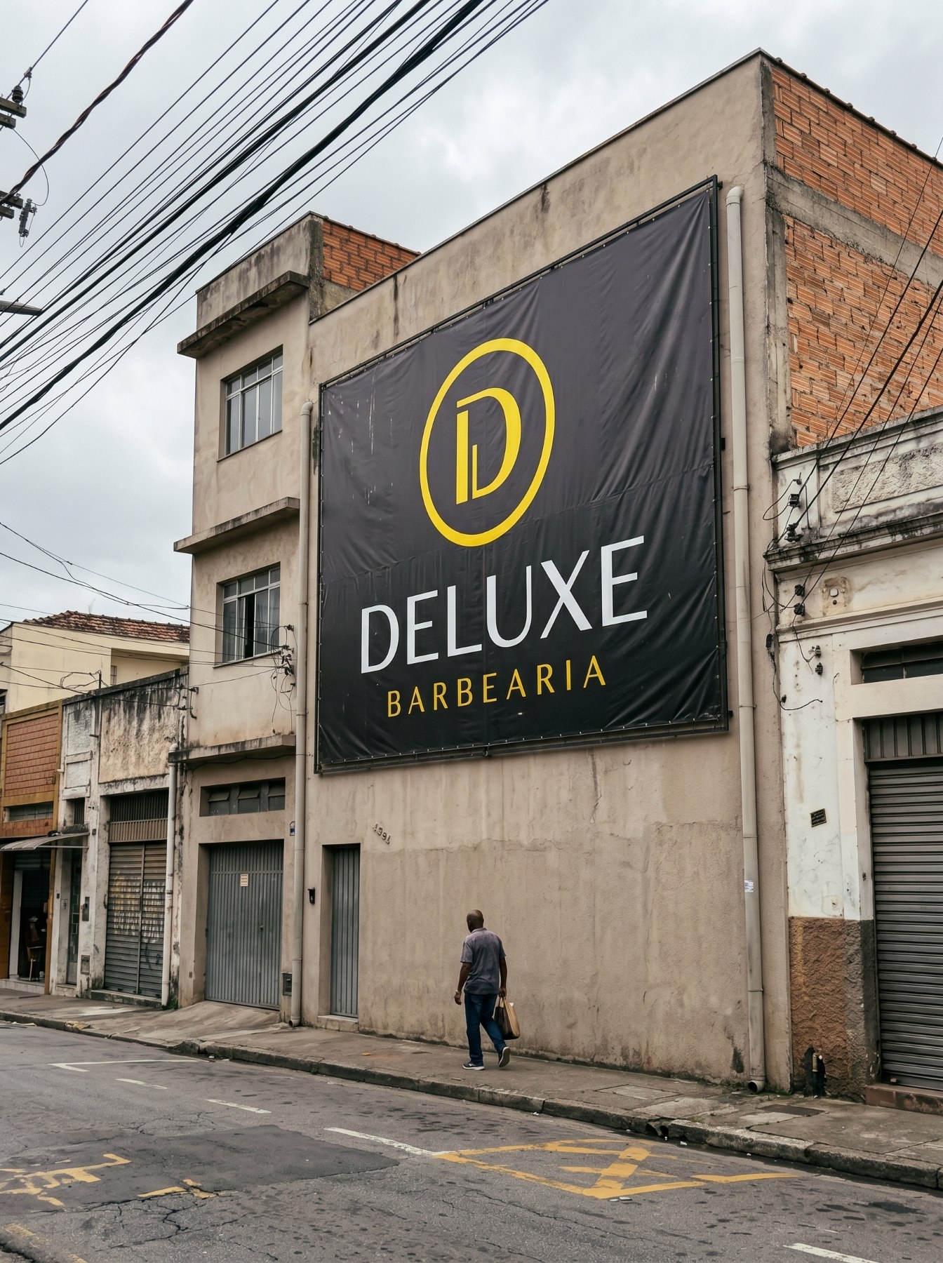 Outdoor da Deluxe Barbearia na rua