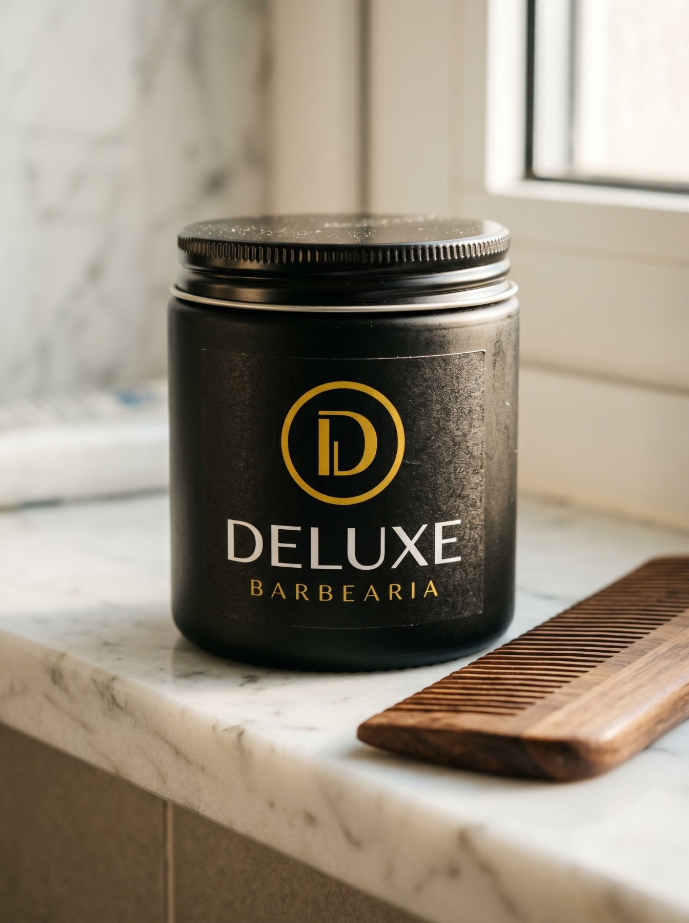 Embalagem de produto da Deluxe Barbearia